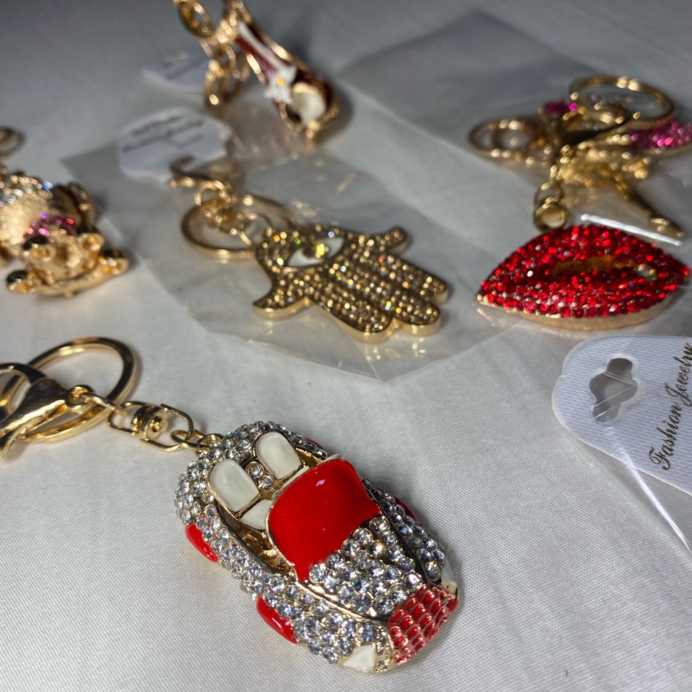 Gold-Tone Crystal Dragonfly Keychain - Fashion Jewelry